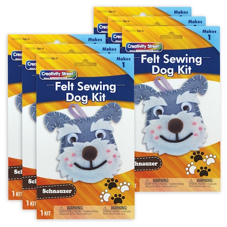 Creativity Street Felt Sewing Dog Kit, Schnauzer, 4.25'' x 6.5'' x 1'', 6PK PAC5700